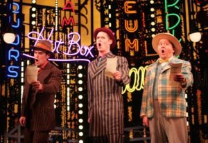 Jordan Grubb, Noah Plomgren, and Scott Cote in Goodspeeds Guys and Dolls. (c) Diane Sobolewski